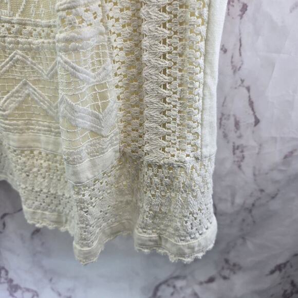 Vanessa Dress Women 6 Cream White Eyelet Lace Crochet Tank Boho Cottonwood - Picture 4 of 11